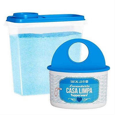 Tupperware Clean Lavanderia + Porta Sabão em Pó 2kg