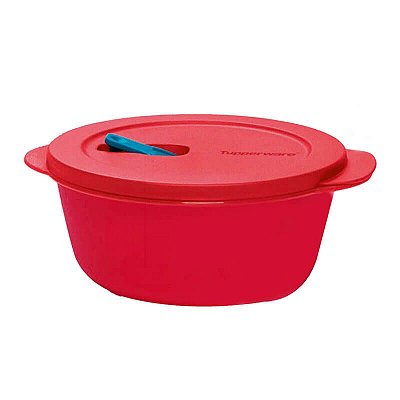 Tupperware Cristalwave Redondo Geração II 1,5 litro Vermelho Pimenta