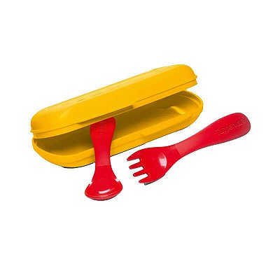 Tupperware Estojinho com Talheres Amarelo