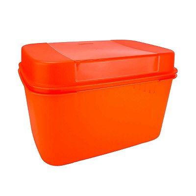 Tupperware Visual Box com Bandeja 4,5 litros laranja Coral