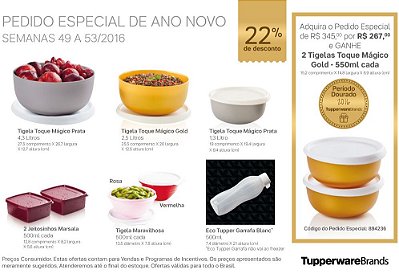 Tupperware Pedido Especial de Ano Novo kit 7 peças + 2 grátis