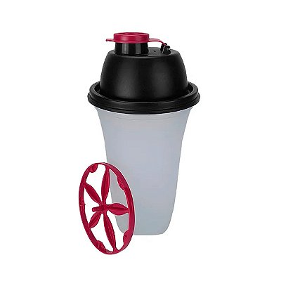 Tupperware Quick Shake II 500ml Tampa Preta e Púrpura