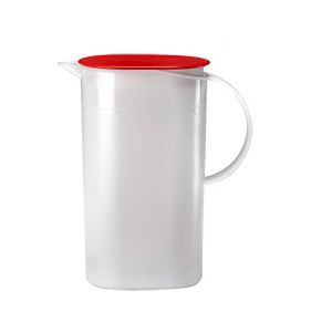 Tupperware Jarra Prelúdio 1,7 litro Branca e Vermelha