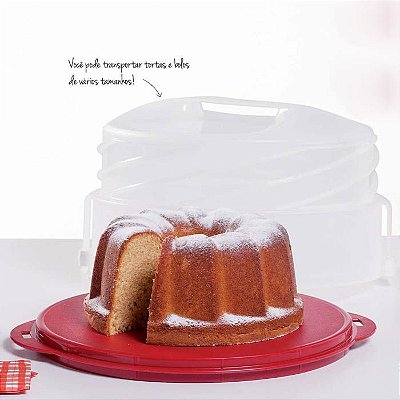 Tupperware Maxi Cake Vermelho Porta Bolo 2 em 1