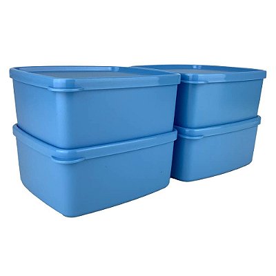 Tupperware Jeitosinho 400ml Azul Céu kit 4 peças