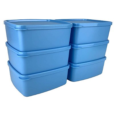 Tupperware Jeitosinho 400ml Azul Céu kit 6 peças