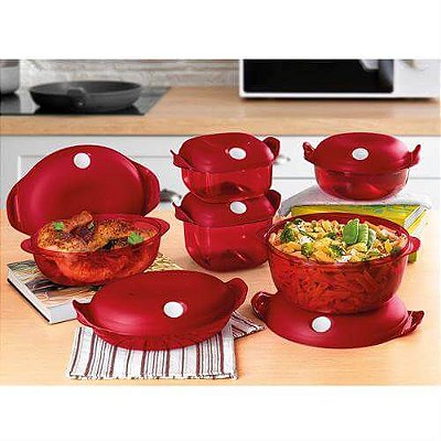 Tupperware PDA 05/2022 Cristal Pop kit 6 peças Vermelho