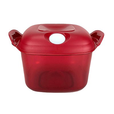 Tupperware Cristal Pop Quadrada 1,9 litros Vermelho