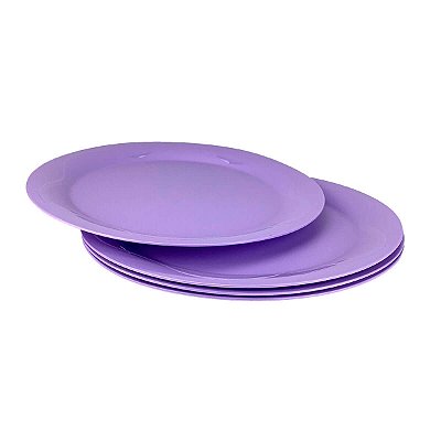 Kit Tupperware Prato Floresta Lilás 28cm 4 peças