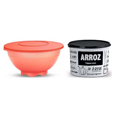 Tupperware Caixa Arroz PB 2kg + Lava Arroz Coral