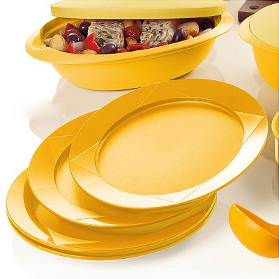 Tupperware Pratos Outdoor kit 4 Peças Amarelo