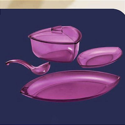 Tupperware Kit Lótus 3 peças Roxo Policarbonato