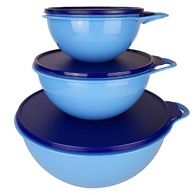 Tupperware Tigela Criativa kit 3 peças Azul Celeste