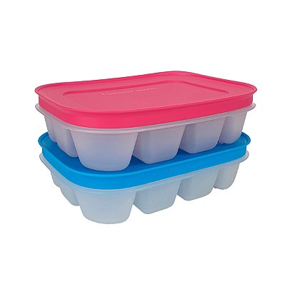 Kit Tupperware Forma de Gelo Freezer Azul + Doce 24 Cupos