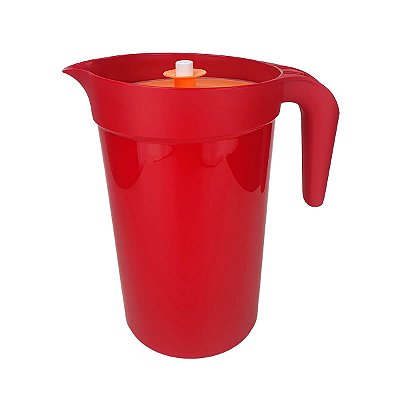 Tupperware Jarra Colors 3,8 litros Vermelha com tampa Laranja