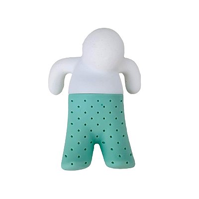 Infusor de Chá Silicone Reutilizável Boneco Verde