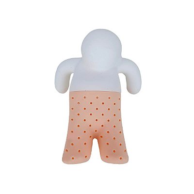 Infusor de Chá Silicone Reutilizável Boneco Laranja