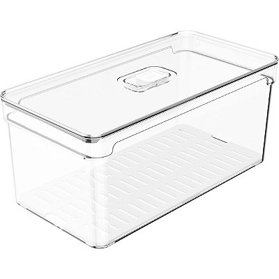 Organizador De Geladeira Com Tampa Clear Fresh 5 Litros