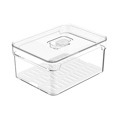 Organizador De Geladeira Com Tampa Clear Fresh 2,2 Litros