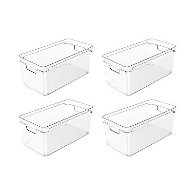 Kit Organizadores de Armários Clear 4 peças 30 x 15 x 13 cm