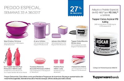 Tupperware Pedido Especial 09/2017 kit 10 peças + 1 Grátis