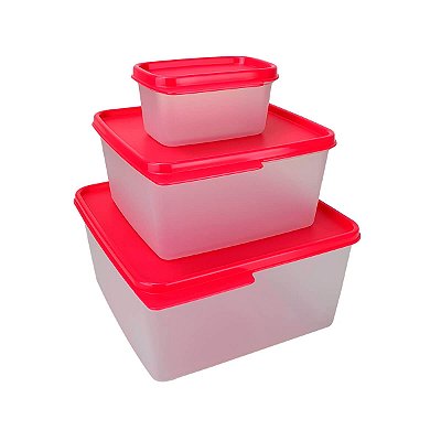 Kit Tupperware Basic Line Translúcida 3 peças