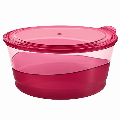 Tupperware Tigela Elegância Alta 2,3 litros Rosa Translúcido