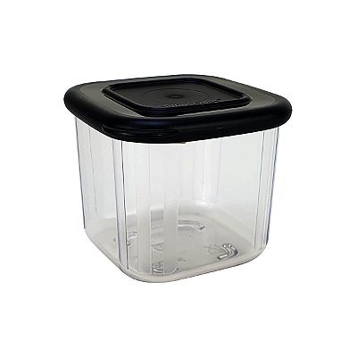 Tupperware Clear Mate Quadrado 205ml Preto