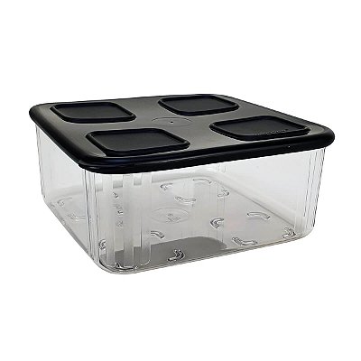 Tupperware Clear Mate Quadrado 1,04 litro Preto