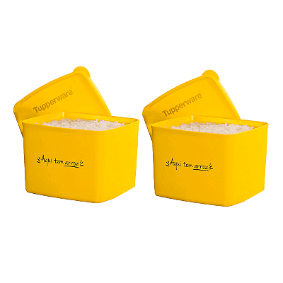 Kit Tupperware Jeitoso 800ml Aqui Tem Arroz 2 peças