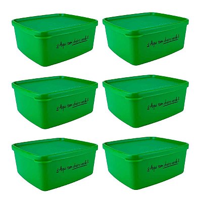 Kit Tupperware Jeitosinho 400ml Aqui Tem Cheiro Verde 6 peças