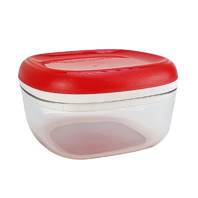 Tupperware Modular Clear 240ml Tampa Vermelha com Glitter