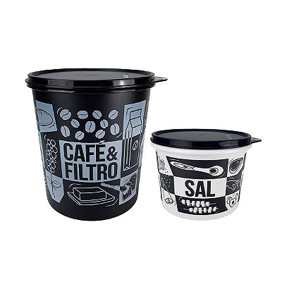 Kit Tupperware Caixa Café e Filtro + Sal 1,3kg Pop Box PB