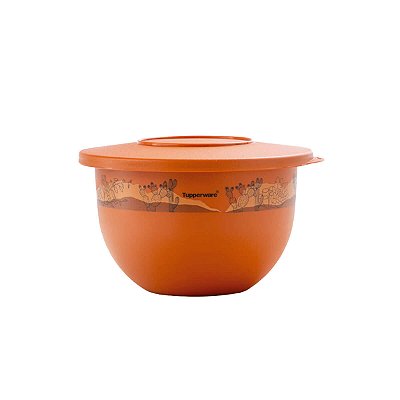 Tupperware Tigela Murano 1,3 litro Cactos e Suculentas Laranja