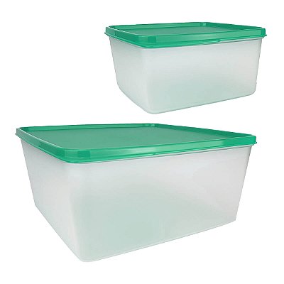 Kit Tupperware Basic Line 5 litros + 1,2 litro Verde Translúcida 2 peças