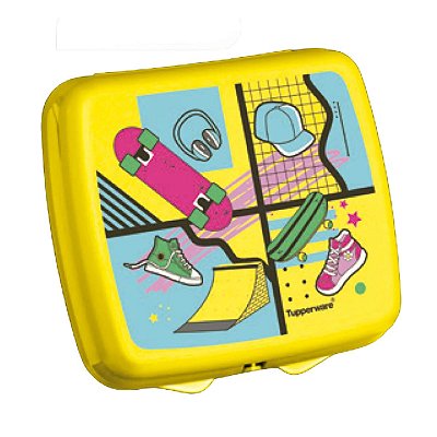 Tupperware Porta Sanduíche Skate Amarela