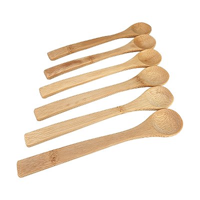 Kit Colher de Bambu 16cm 6 peças