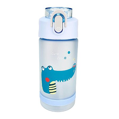 Garrafa Squeeze Infantil Plástico 500ml Lilás Crocodilo