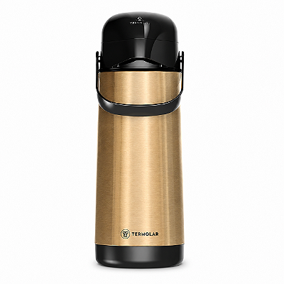Garrafa Térmica 1 litro Pressão Inox Gold Lúmina Termolar