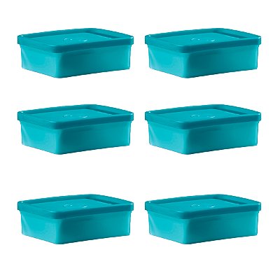 Kit Tupperware Mini Refri Box 150ml Caribe 6 peças