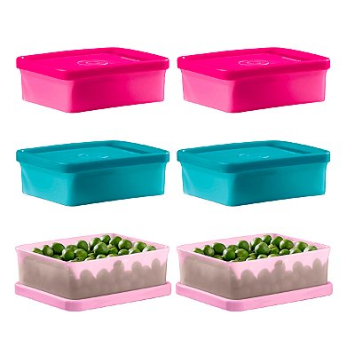 Kit Tupperware Mini Refri Box 150ml Colorido 6 peças