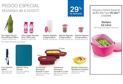 Tupperware Pedido Especial 13/2017 kit 11 peças + 1 Grátis