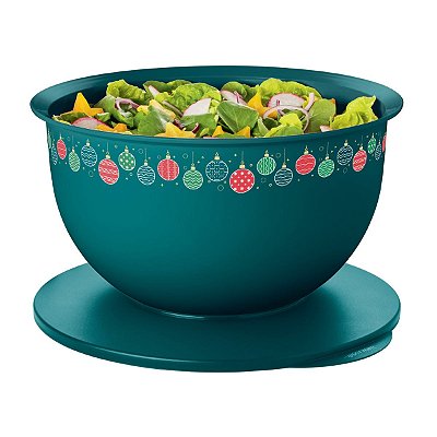 Tupperware Tigela Murano 7,5 litros Bolas de Natal Verde