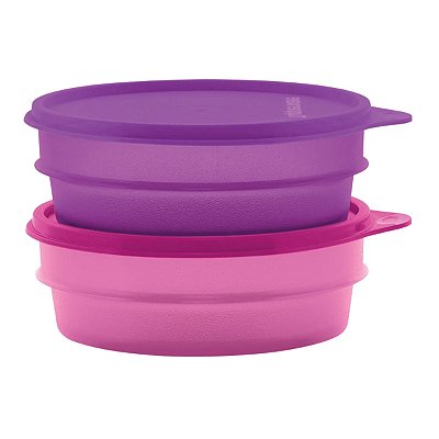 Kit Tupperware Pote Dinâmico 400ml Roxo e Rosa