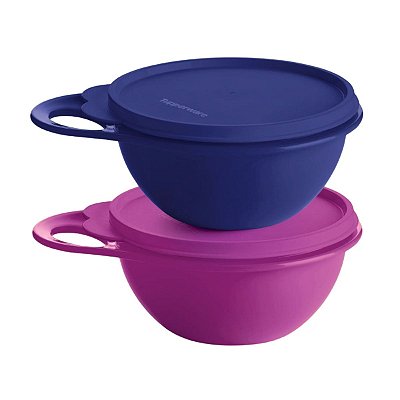 Kit Tupperware Extra Mini Criativa 600ml Azul Marinho e Magenta