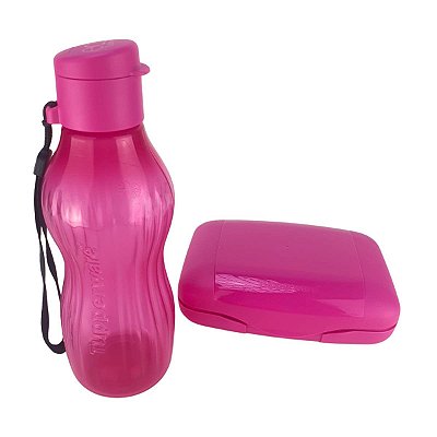 Kit Tupperware Garrafa Freezer 470ml + Visual Box Estojo Beijo