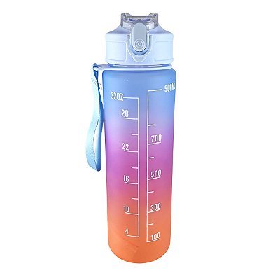 Garrafa de Água 800ml Squeeze Sport com Alça Azul Roxo Laranja