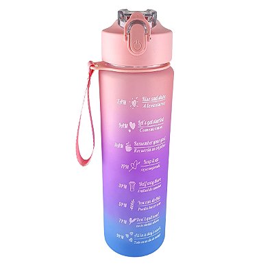 Garrafa de Água 800ml Squeeze Sport com Alça Rosa Roxo Azul