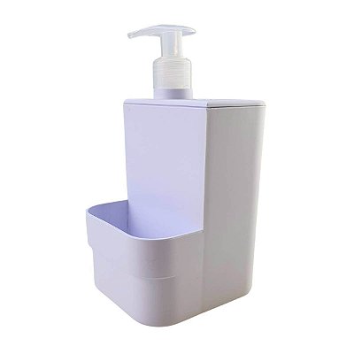 Porta Detergente Dispenser Líquido Esponja Organizador Pia Compact 500ml Branco