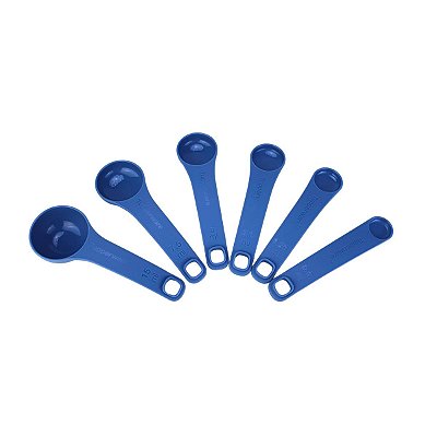 Tupperware Colheres Medidoras Geração II kit 6 peças Azul